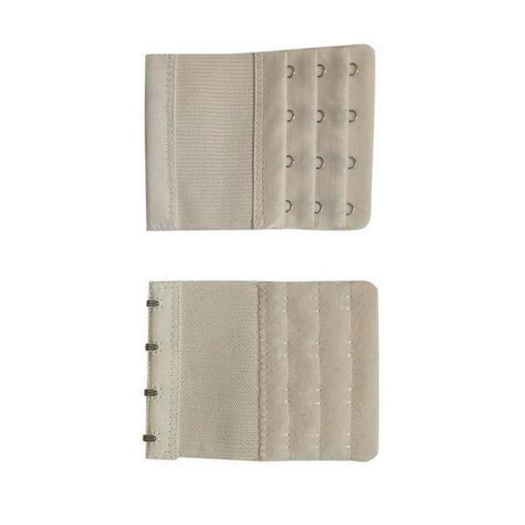 TELOLY 6 Pack Women's Bra Extenders 4 Hook Comfortable Stretchy Bra Extension Strap, Beige
