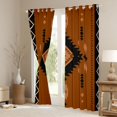 thumbnail image 3 of Erosebridal Brown Black Aztec Blackout Curtains Set of 2 (52x84 Each), Bohemian Exotic Style Window Curtains, 3 of 6