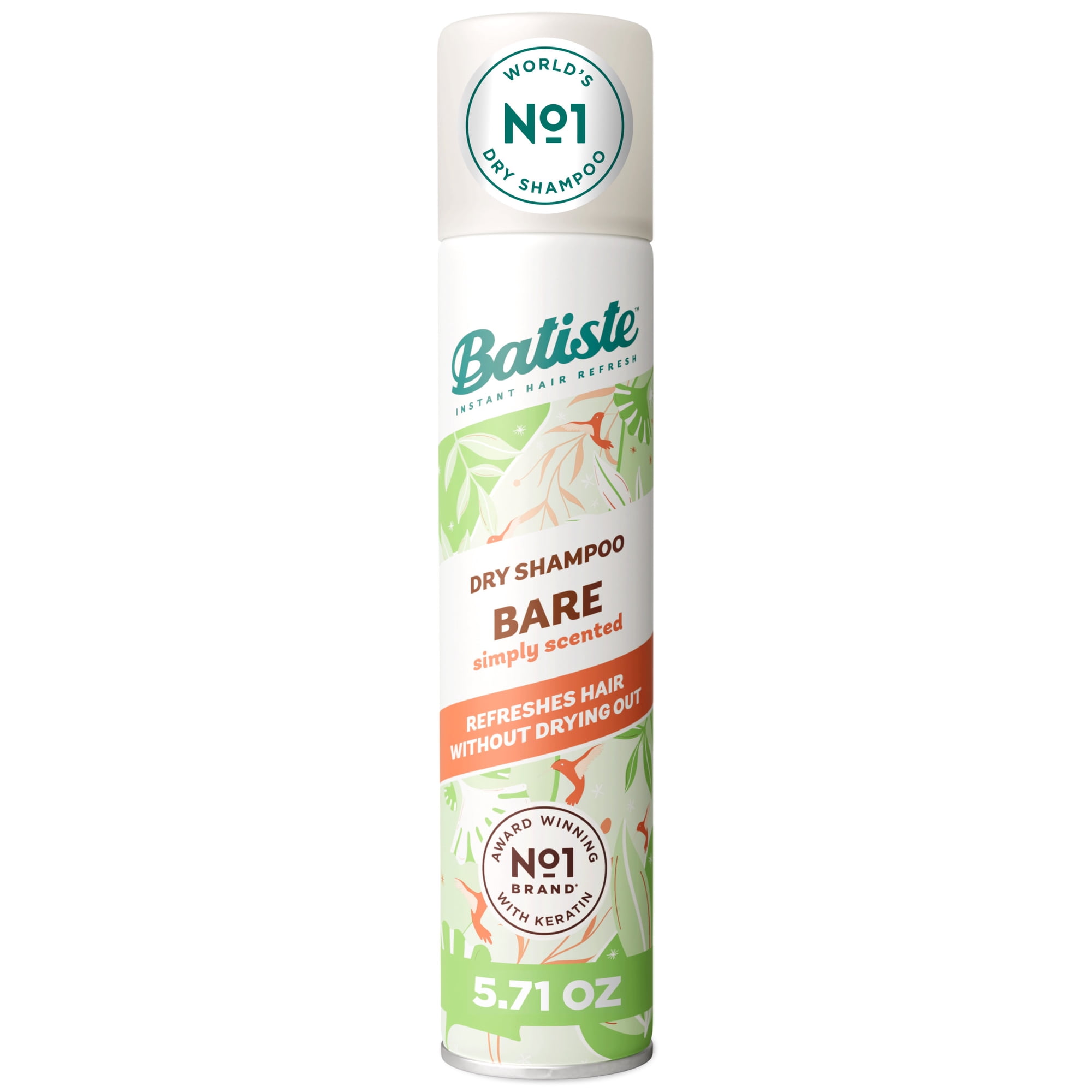 Batiste Bare Dry Shampoo, Absorbs Oil & Grease, Barely Scented, 5.71 oz