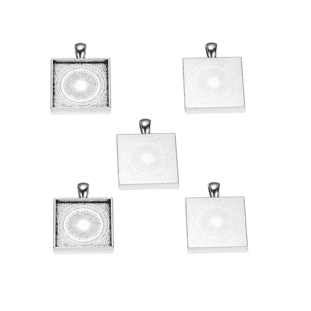 Collar colgante Toystoory 5 piezas en blanco, Vintage, Base joyería DIY, Plata antigua