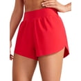 thumbnail image 1 of Shorts CRZ YOGA Cintura Alta con Corte Lateral para Correr 7.5 cm Rojo L, 1 of 7