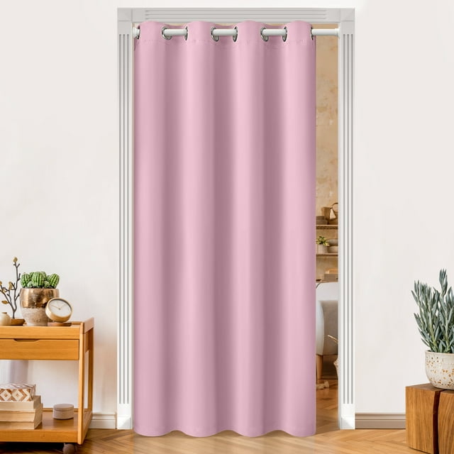 Lapalife Blackout Door Curtains for Doorways and Closets, Privacy Curtain Room Divider Thermal Insulated Door Curtain, 1 Panel, 34" x 80", Pink