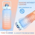 thumbnail image 5 of Water Bottle with Straw, 2L Extra Large Motivational Water Cup Reusable Plastic Water Jug, Sport Bottles for Gym Fitness Outdoor, Christmas Idea Gifts, 3 Pcs Blue, 5 of 8