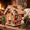 thumbnail image 7 of YingYouFu Christmas Wooden House Diamond Art Ornaments, Cute 3D Pearl Painting Crafts for Adults, Home Indoor Christmas Decorations for Wall Party Holiday, 7 of 7