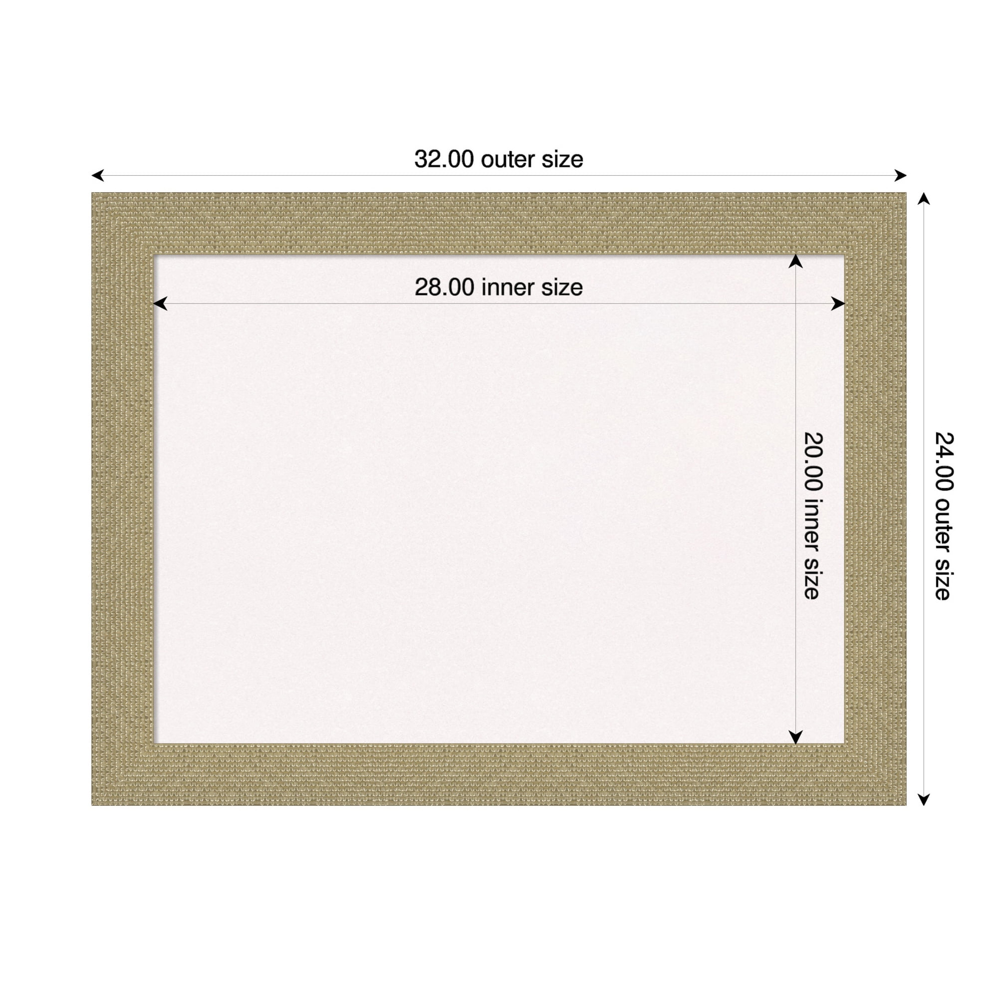 Amanti Art White Cork Board Framed Mosaic Gold Bulletin Board 32 in. x 24 in.