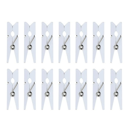 SOPOTUTU 100Pcs Mini Wooden Clothes Pins Small Photo Clips White for Hanging Photos, Crafts, and Home Organization