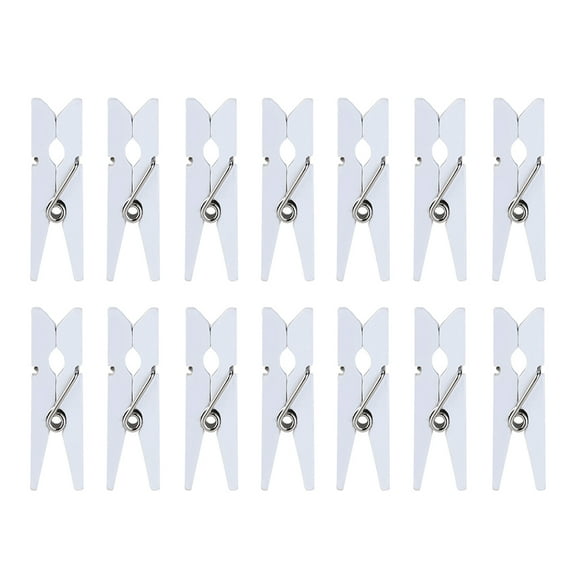 SOPOTUTU 100Pcs Mini Wooden Clothes Pins Small Photo Clips White for Hanging Photos, Crafts, and Home Organization