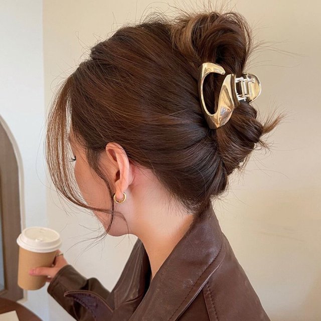 Pinza de pelo geométrica de Metal para mujer y niña, horquillas de cangrejo, pinzas cruzadas de moda, pasadores, Clip de cola de caballo coreano, accesorios para el cabello
