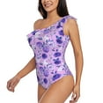 thumbnail image 2 of Gaeub Violet Women's One Shoulder Ruffle Tummy Control Swimwear for Swimming Surfing Beach Party - Medium, 2 of 8