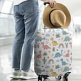 thumbnail image 2 of White Dinosaurs Rainbows Plants Pattern Luggage Cover Fashion Suitcase Cover Baggage Covers Fit 25-28 Inch Luggage (Go Travel), 2 of 5