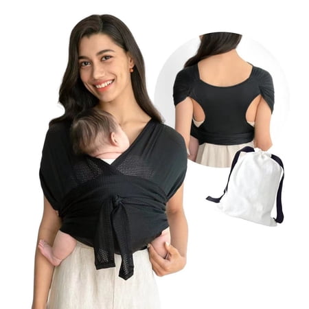 Adjustable Baby Wrap Carrier Cooling Air-Mesh, Easy to Wear Baby Carrier Sling, Baby Carriers Newborn to Toddler 8-35lbs