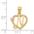 thumbnail image 5 of Auriga Fine Jewelry 14K Two-tone Gold N Initial Heart Pendant (L- 16.07 mm, W- 16.47 mm) for Women, 5 of 6