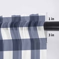 thumbnail image 5 of Navy Blue Check Valance Curtains for Kitchen/Living Room/Bathroom/Bedroom Window, Rod Pocket Small Topper Half Short Window Curtains Voile Sheer Scarf, Farmhouse Buffalo Plaid Blue 42"x12", 5 of 8