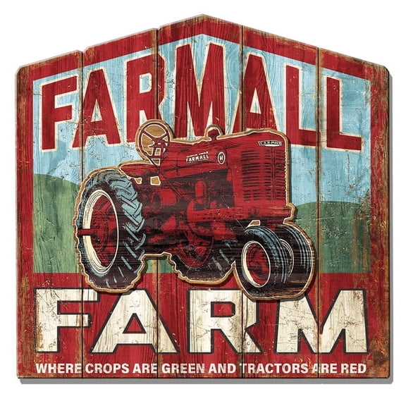 Desperate Enterprises Farmall Farm MDF Wood Wall Sign 21 x 23 Inch Multicolor Vintage Tractor Decor Indoor Wall Art