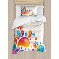 thumbnail image 3 of Colorful Queen Size Duvet Cover Set, Cute Raindrops in Different Size in Gradient Colors Abstract Splash Style Design, Decorative 3 Piece Bedding Set with 2 Pillow Shams, Multicolor, by Ambesonne, 3 of 3