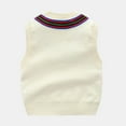 thumbnail image 4 of XAOFW Toddler Child Sweater Boys School Vest Classic Knit Cardigan Preschool Academic Style Autumn Winter Sleeveless V-Neck Comfortable Breathable Outdoor Activities Knitwear, 4 of 8