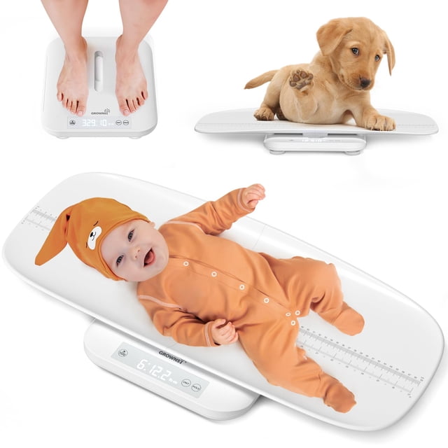 Báscula multifuncional para bebés GROWNSY con medición de altura