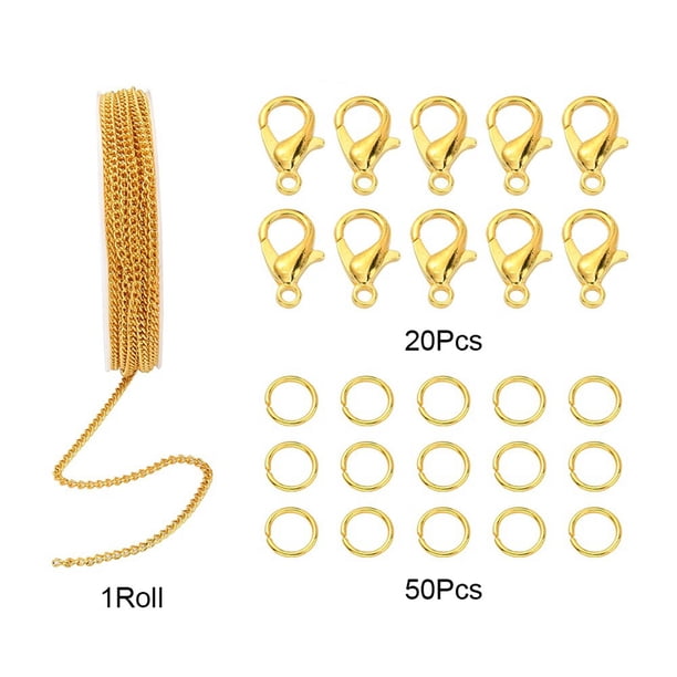 Cadena de eslabones, anillos de salto de 6mm, broches de langosta DIY para collar, de herramientas, ganchos mm Macarena Cadenas de collar