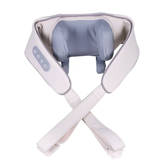 Masajeador eléctrico recargable para el cuello, que proporciona masajes en la espalda, los hombros, la cintura y los pies, adecuado para uso doméstico y en la oficina. (Blanco)