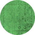 thumbnail image 1 of Ahgly Company Indoor Round Oriental Emerald Green Industrial Area Rugs, 8' Round, 1 of 4