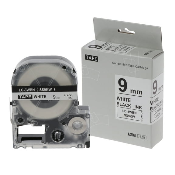 LW-300 LW-400 LW-600P LW-700 LW1000P Label Tape 9mmx8m Black on White for Epson Tape Label Maker