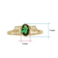 thumbnail image 2 of Anillo Oval Griego Esmeralda #8 Horoz Oro 10K W1131, 2 of 5