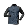 thumbnail image 3 of Men's Half Zip Long Sleeve T-Shirt Sport Track Top Quick Dry Breathable Athletic Training Gear Moisture Wicking Running Fitness Gym Workout Casual | Zenithor,Navy L, 3 of 7