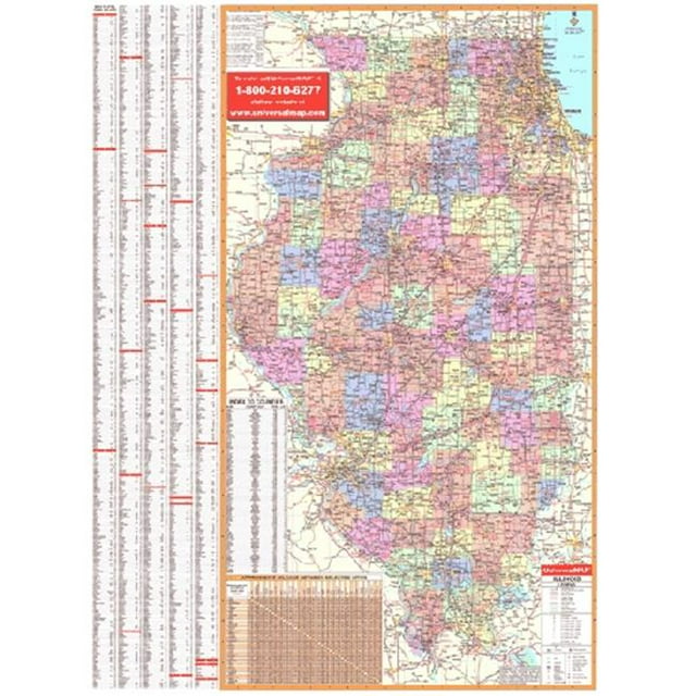 Universal Map 26823 Illinois Wall Map - Panneau Arrière