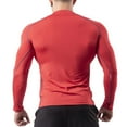 thumbnail image 2 of SERTG Men's Pullover Fashion Casual Breathable Long Sleeve Shirt Wicking High Stretch Workout Base Layer Running Gym Active Tops(Red,XL), 2 of 6
