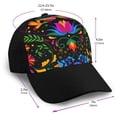 thumbnail image 2 of Xecao Mexican Flower Traditional1 print unisex vintage washed baseball cap, a soft and adjustable hat perfect for any casual style., 2 of 5