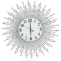 Miumaeov Wall Clock Large Luxury Art Wall Watch Round Diamond Wall Clock 60x60cm Decor