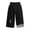 Black, variant on Men Pants New Wide Leg Cropped Chinese Style Linen Blend Breathable Loose Fit Casual Summer Trousers with Embroidery Print