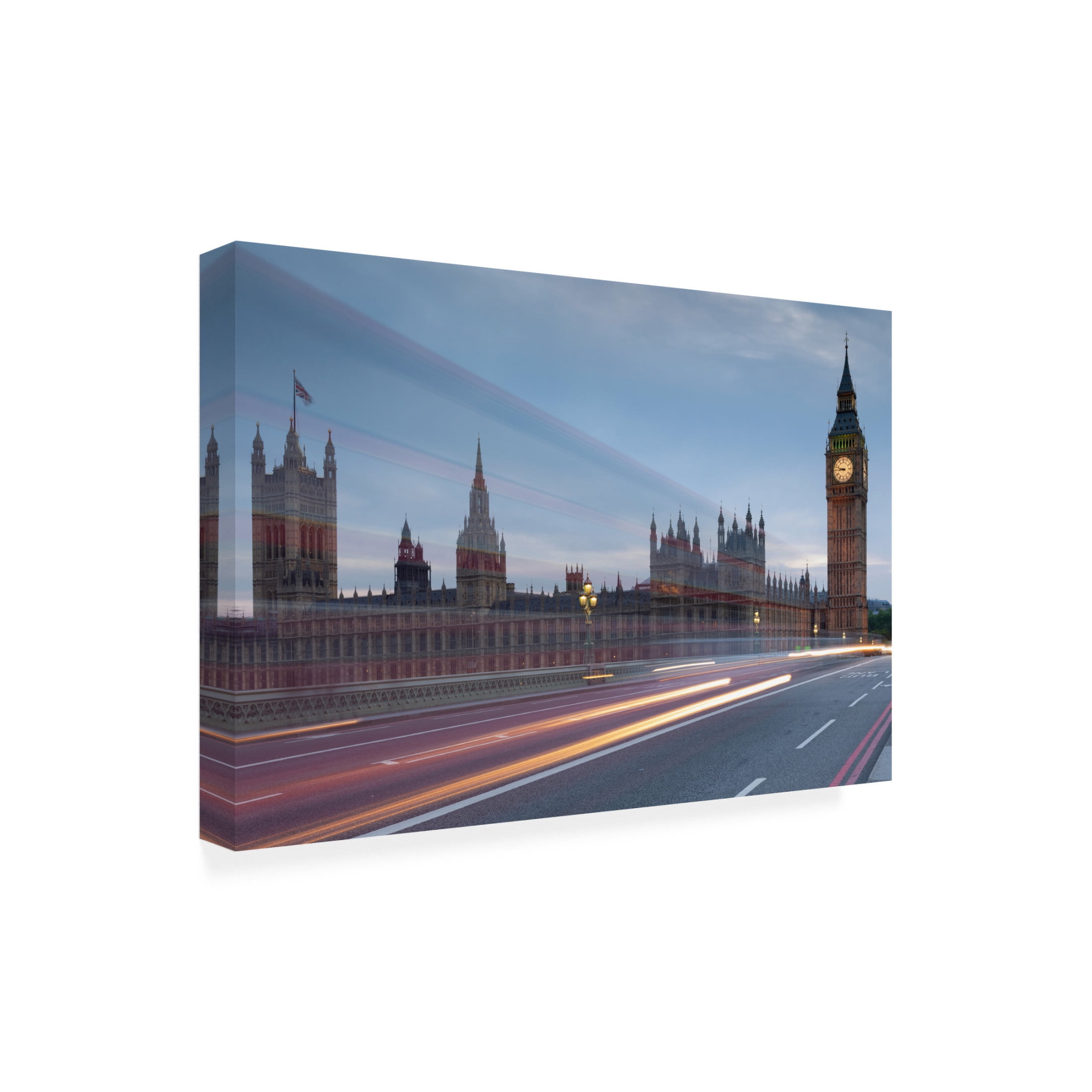 Trademark Fine Art Paolo Bolla Big Ben With Bright Trails Canvas Wall Art