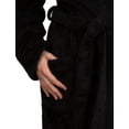thumbnail image 4 of TowelSelections Women's Soft Plush Robe Fleece Kimono Spa Bathrobe Small/Medium Black, 4 of 6