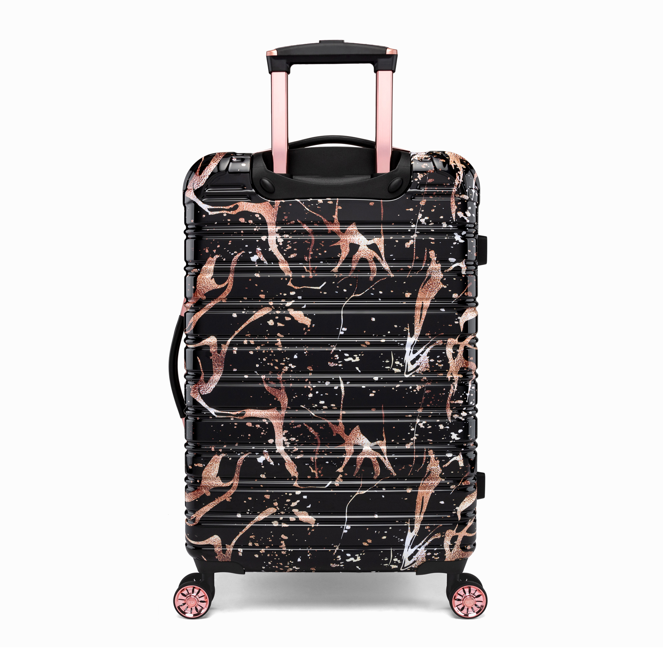 IFLY - Fibertech Marble Hardside Luggage 20 Inch Carry-on,  Black/Rose Gold - image 4 of 7
