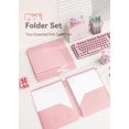 thumbnail image 5 of MetalM Plastic Folders with Pockets 3 Hole Punched, 6 Pack Pink Pocket Folders for 3 Ring Binder, Unique 1/3 Cut Tabs with Colorful Labels, School Folders, Letter Size, 5 of 12