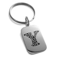 thumbnail image 1 of Stainless Steel Letter Y Initial Dotted Monogram Engraved Small Rectangle Dog Tag Charm Keychain Keyring, 1 of 1