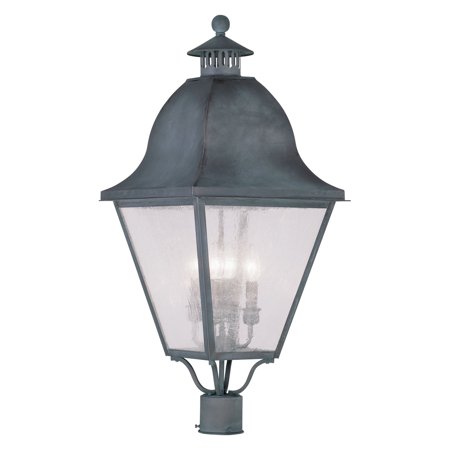 Livex Amwell 2548-61 4-Light Outdoor Post Head in Charcoal