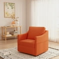 thumbnail image 2 of YODOLLA Swivel Armchair, Nursery Fabric Accent Chair,360° Rotating Metal Base, Orange, 2 of 8