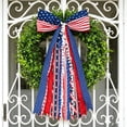 thumbnail image 5 of Yhmxh Large Patriotic Star Ribbons Bow for Wreath, Red White Buffalo Plaid Fabric Ribbons Set American Flag Ribbon Bow for Front Door, Fourth of July 250th Anniversary Decoration for Indoor Outdoor, 5 of 6