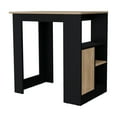 thumbnail image 3 of Miekor Furniture Black And Natural Oak 1-Door Kitchen Island With Open Storage 27648, 3 of 7