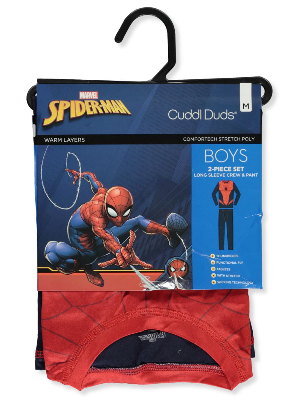 Cuddl Duds Boys' Marvel Spider-Man 2-Piece Stretch Poly Long