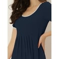 thumbnail image 4 of Unique Bargains Women's Sleepwear Pajama Dress Strtechy with Pockets Lounge Nightgown, 4 of 5