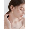 thumbnail image 4 of YAYAJAJU Moon Dangle Hoop Earrings for Women, 14K Gold Plated Hypoallergenic Huggie Tiny Drop Earrings Jewelry Gift, 4 of 7