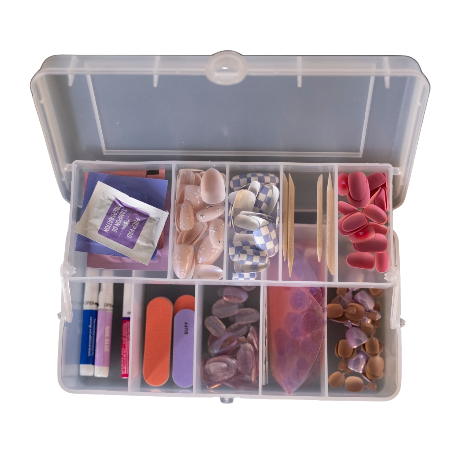 Creative Options Compact Nail Organizer, Clear 2-Tier Tray, Nail Care Accessory Storage