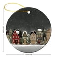 thumbnail image 2 of Ceramics Ornaments Wonderland Forest House Snowflake Two Sides Printed Christmas Ornaments Christmas Village Christmas Tree Decoration Indoor Outdoor Yard Gifts for Women Men On Christmas, 2 of 5