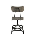 thumbnail image 3 of Metal Adjustable Side Chairs with Wooden Swivelling Seats and Open Backrest, Gray, Set of Two, 3 of 5