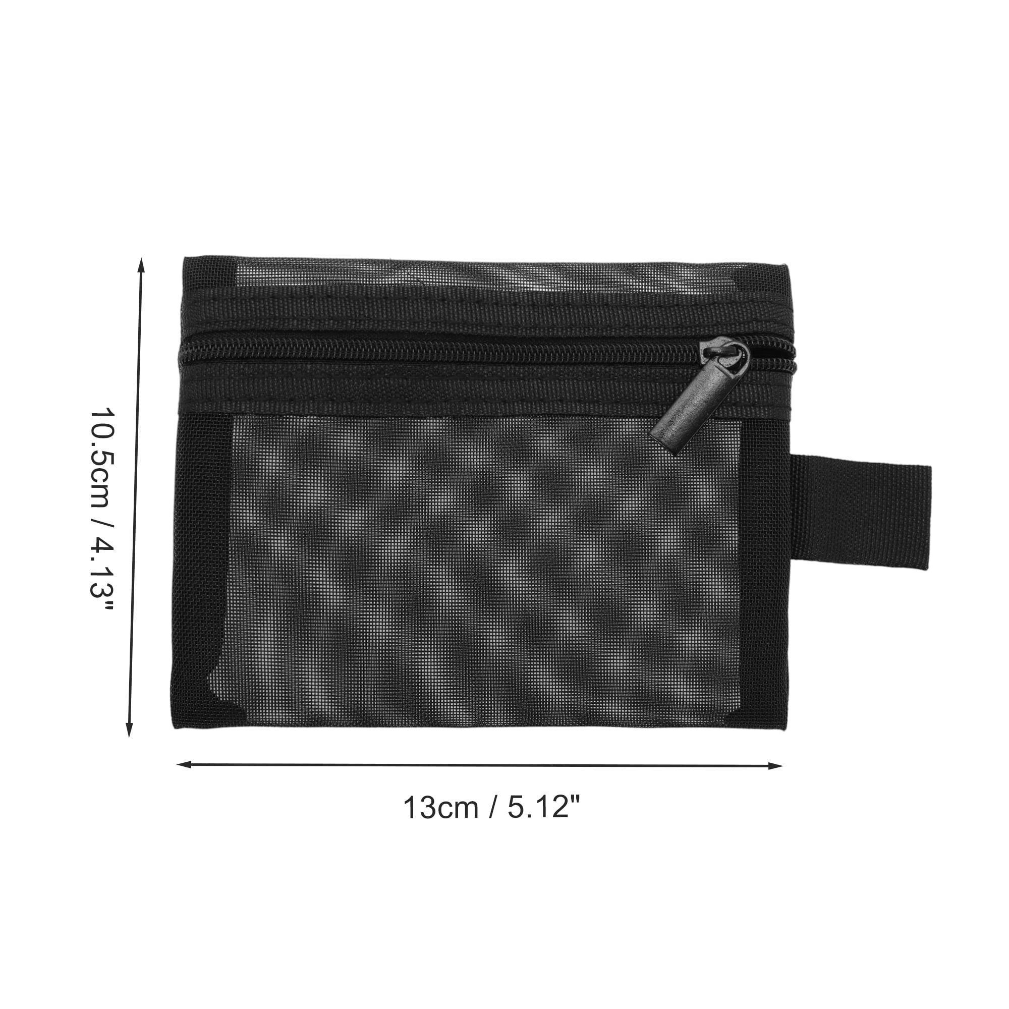 Unique Bargains 1Pc Portable Zipper Storage Makeup Bag for Toiletry Black Small