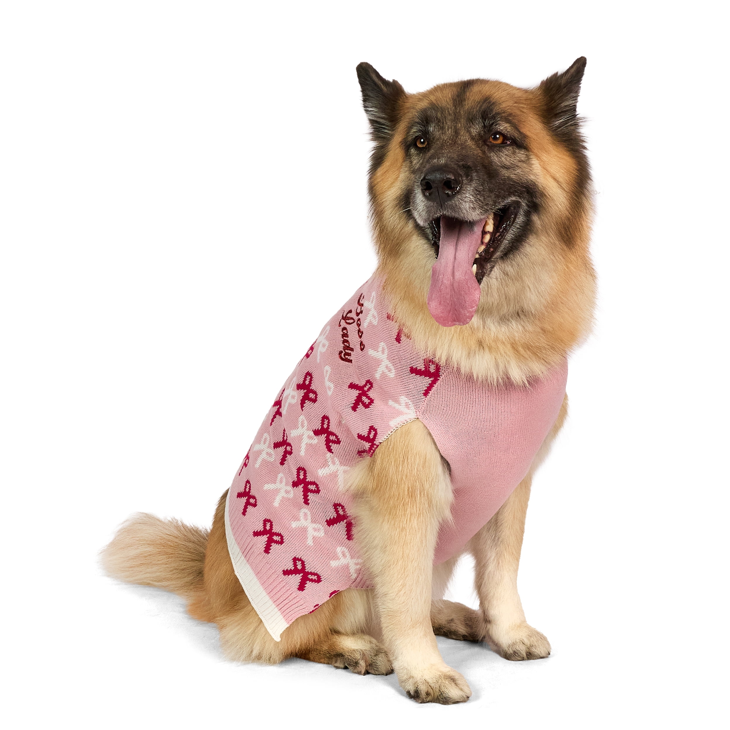 Vibrant Life Holiday Pet Sweater for Dogs, Boss Lady Bows, Pink, Extra Large