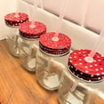 thumbnail image 4 of Farm Fair Jelly Mason Jar With Red Lids and Reusable Straws, Set of 4, 2 With Small and 2 with Large Heart Pattern, Dishwasher Safe Glass, 4 of 5